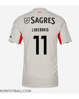 Billige Fotballdrakt Benfica Dodi Lukebakio #11 Replika Bortedrakt 2025-26 Kortermet